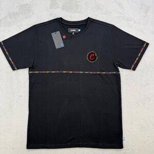 Cookies Shirt Mens Medium Black T Shirt‎ Rainbow Stitching Logo Streetwear Urban